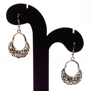 Silver Oxidized Earring Jhumka Jhumki Ethnic Jewelry Hook Drop Dangle Long EA249